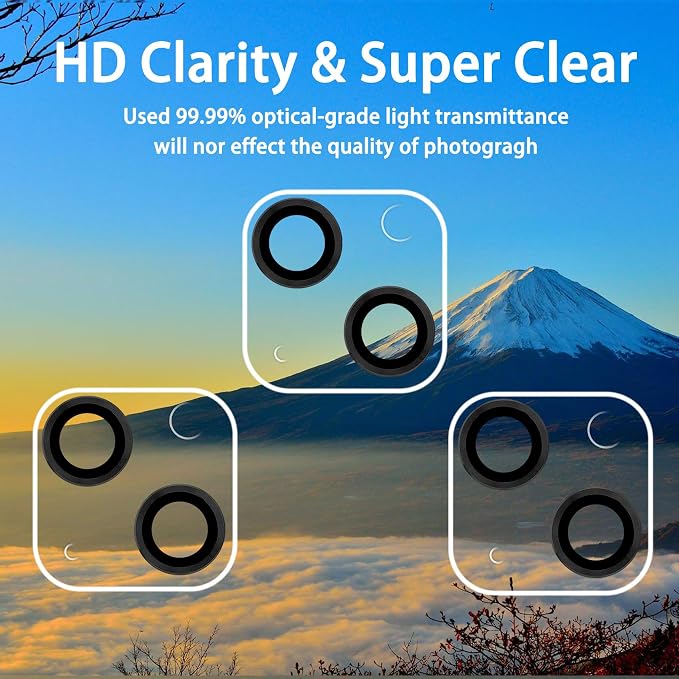 Dengduoduo 3 Pack Tempered Glass Camera Lens Protector
