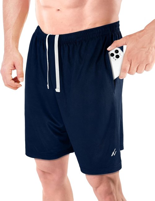 NY Threads Men's Athletic Shorts - Quick Dry, Lightweight, Loose-Fit Running Gym Shorts with Pockets