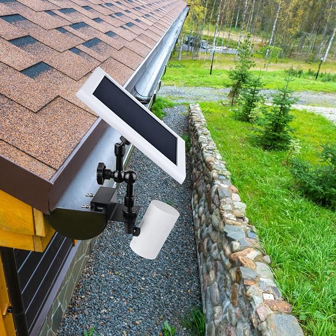 2-in-1 Gutter Mount for Solar Panel, Stick Up Cam Battery, Spotlight Cam and