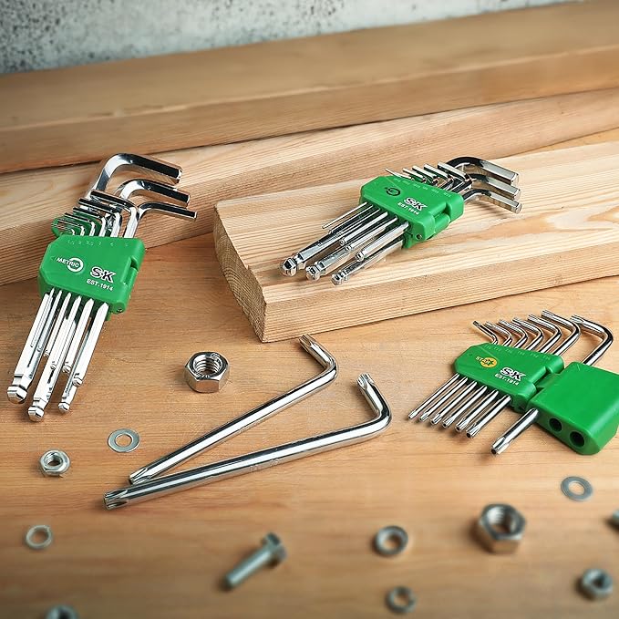 SK 9-Piece Allen Wrench Set, Star Hex Key Set, L-Shaped, S2 Steel