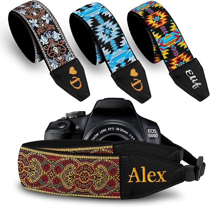 Art Tribute Custom Camera Strap Ethnic Red