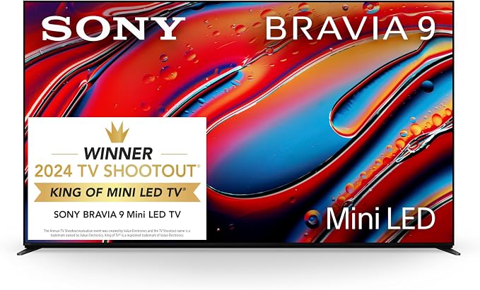 Sony 65 Inch BRAVIA 9 Mini LED QLED 4K HDR Smart Google TV (K-65XR90) | Dolby Vision/Atmos, PS5 Features, XR Backlight Master Drive, X-Wide Angle, X-Anti Reflection, 4K movie credits included