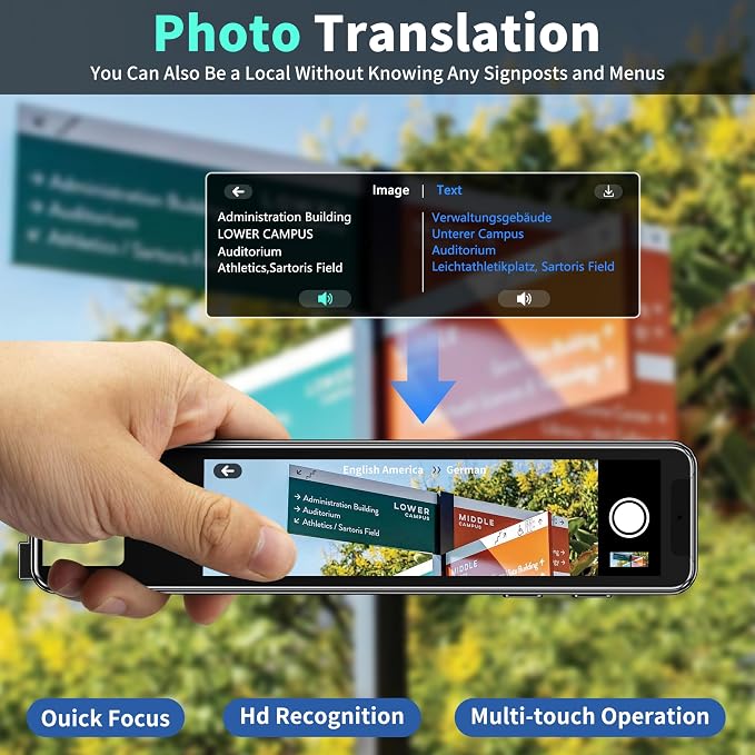 Scan Pen Translator for 142 Languages, Instant 2-Way Voice & Text Translation