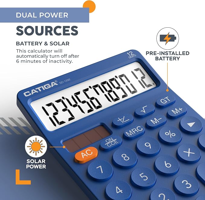 CATIGA 12 Digit Desktop Calculator Basic Desk Calculator