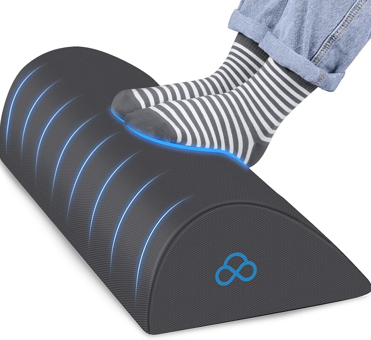 Foot Rest Ergonomic Pillow for Under Desk at Work, Grey/X-Large