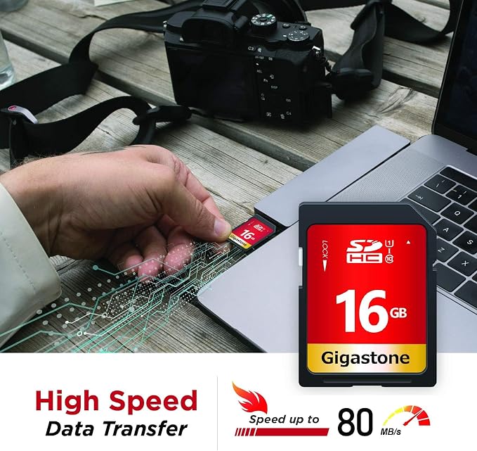 GIGASTONE 16GB SD Card 100-Pack UHS-I U1 Class 10 SDHC Memory Card High Speed