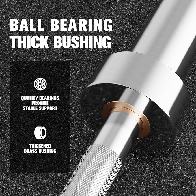 RITFIT 7FT Olympic Barbell for Strength and Weightlifting Training - 2 Inch Olympic Bar for Squat, Deadlift, Bench Press, Curl, Overhead Press - 500lbs/1000lbs/1500lbs Capacity