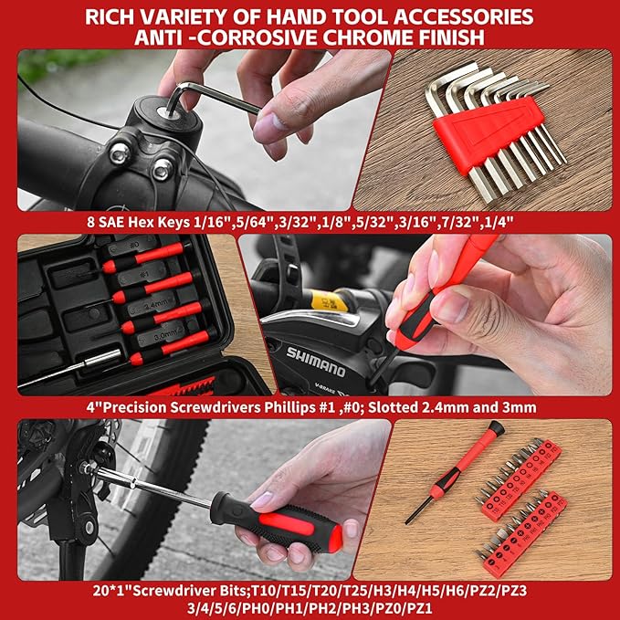 39 Piece Home Tool Kit General Household Hand Tool Set small tool box with Toolbox Storage Case for Everyday Home Repairs, Mini Tool kit for Women,Red