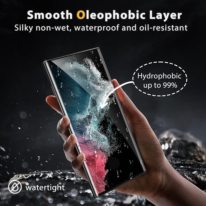 V-PORYADKU 3 Pack for Galaxy S22 Ultra Screen Protector, 9H Tempered Glass