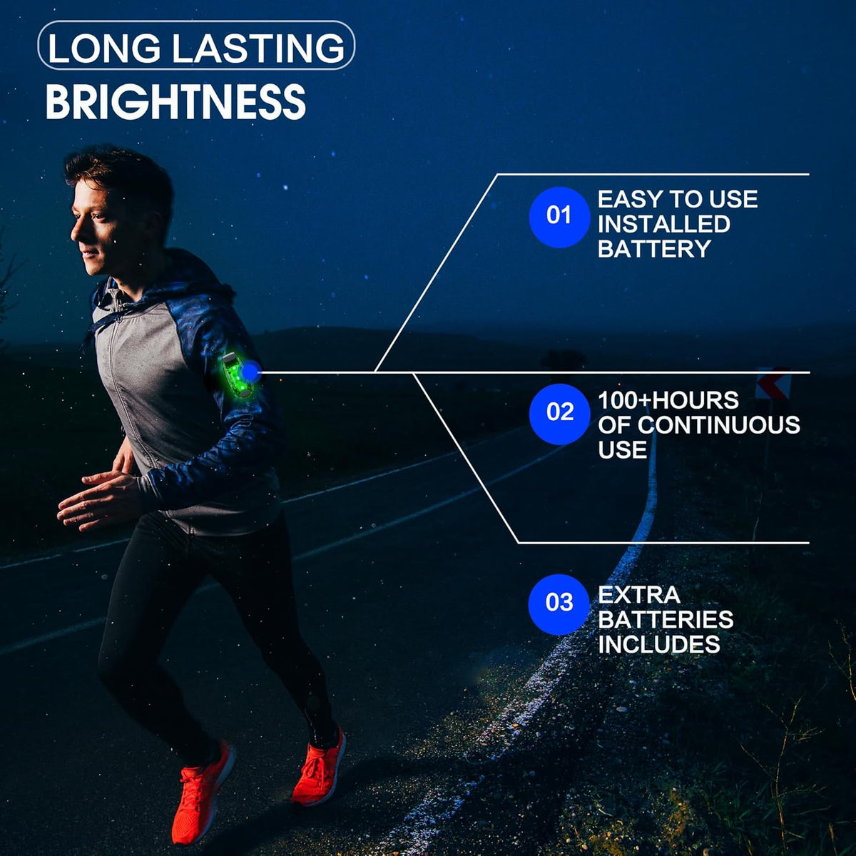 Skiennix LED Safety Lights - High Visibility Clip-On Strobe & Running Lights | 4-Pack for Runners, Bicycles, and More
