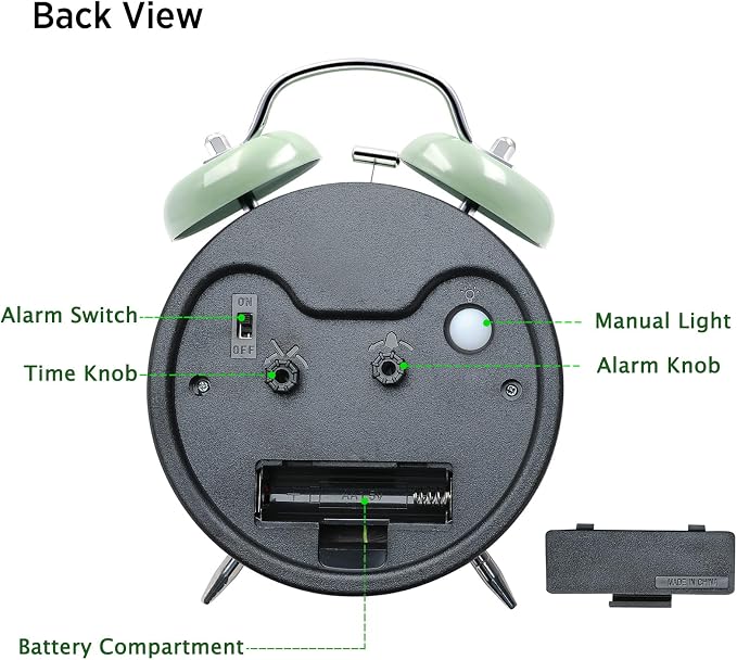 Peakeep Loud Battery Alarm Clock