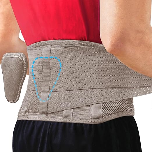 Sparthos Back Support Belt - Immediate Relief from Back Pain, Sciatica, Herniated Disc - Breathable Brace With Lumbar Pad - Lower Backbrace For Home & Lifting At Work - For Men & Women - (Beige-XS)