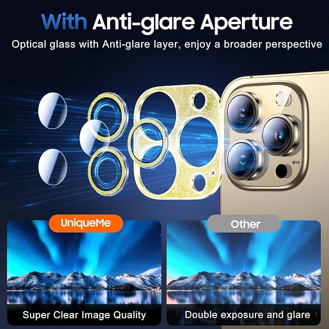 UniqueMe 3 Packs Compatible for iPhone 13 Pro Max/iPhone 13 Pro Camera Lens