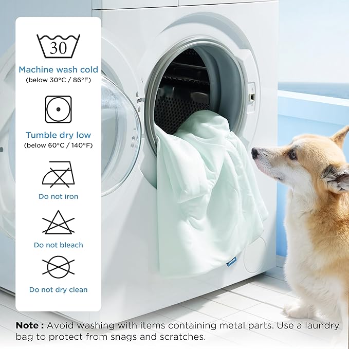 Bedsure Cooling Blanket for Small Dogs with Breathable Air-Core Fill Q-MAX>0.4 - Dog Cooling Mat Soft, Lightweight Pet Cat Throw Cold Blanket Washable for Summer, Pale Jade, 25x35