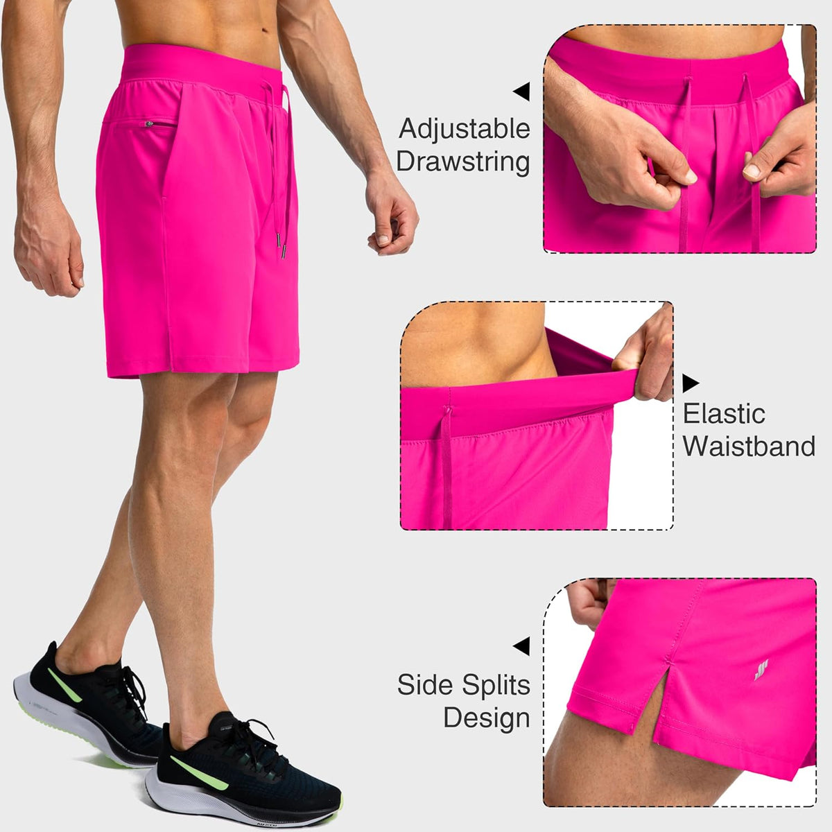 Soothfeel Men's Running Shorts - Lightweight Athletic Shorts with Zipper Pockets | Available in 9", 7", 5" Sizes
