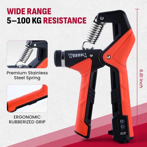 Grip Strength Trainer Kit - 4 Pack Hand Gripper with Adjustable Resistance for Muscle Building & Recovery