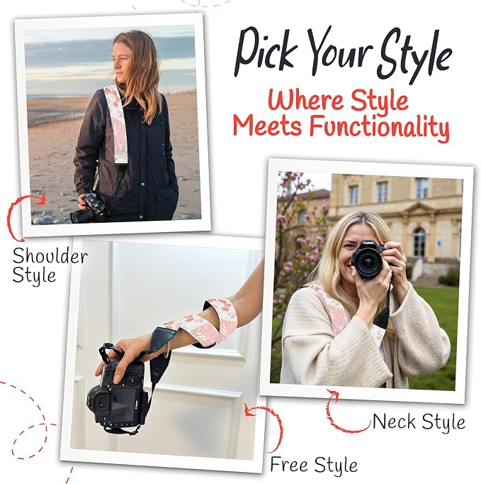 Art Tribute Camera Strap, Vintage Embroidered Neck Shoulder & Crossbody Camera