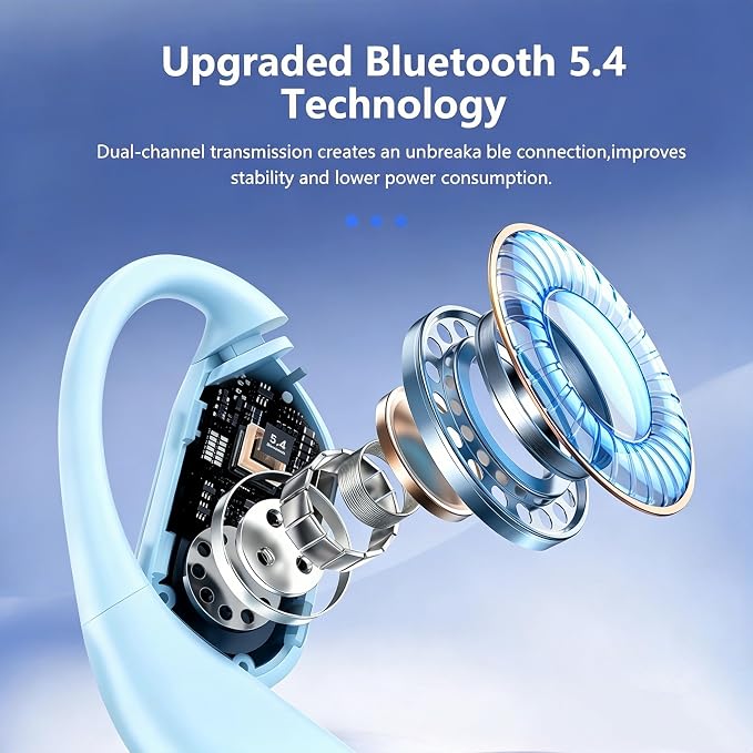 AI Open Ear Earbuds Translation Headphones, Real-Time 2-Way Language Translator