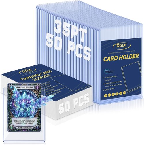 DEDC Toploaders & Soft Penny Sleeves Bundle - Rigid Card Protectors for TCG/CCG, Baseball & Photocards
