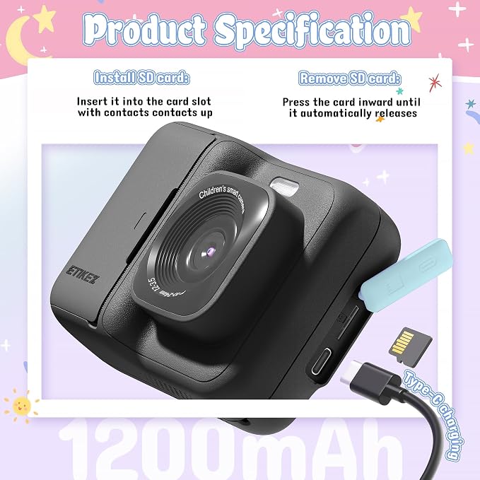 Kids Camera, 1080P Instant Digital Print Camera