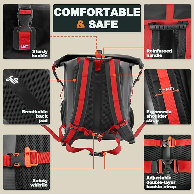 OSAH DRYPAK Waterproof Backpack Dry Bag 25L/35L/55L/85L – Heavy Duty Roll-Top