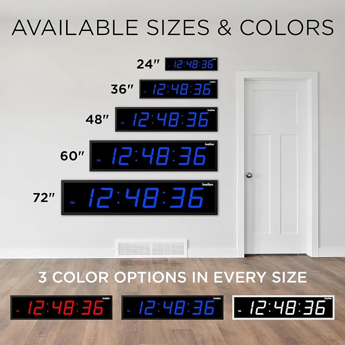 Ivation Oversized 36" Large Digital LED Clock | Big Digital Clock