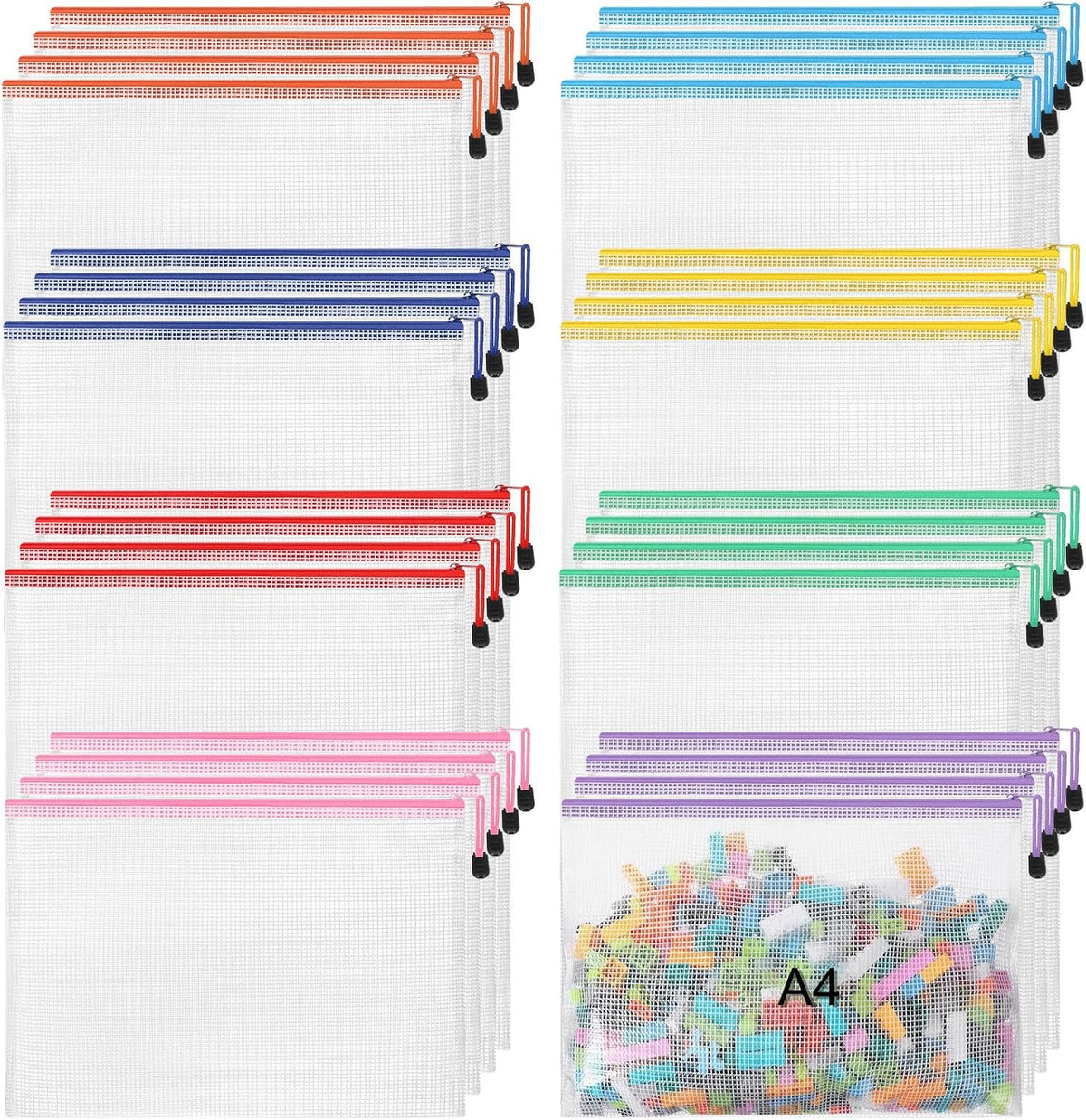 Jetec 32 Mesh Zipper Bags Bikini, Cute Color, 13 x 9.5 Inch, 32 Pcs