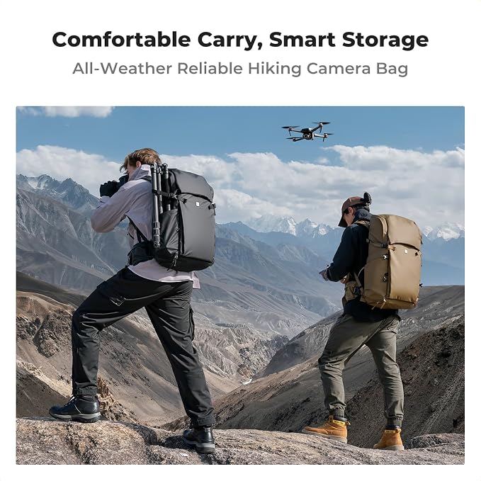 K&F Concept Camera Backpack, 30L Large Capacity Camera Bag, Waterproof DSLR
