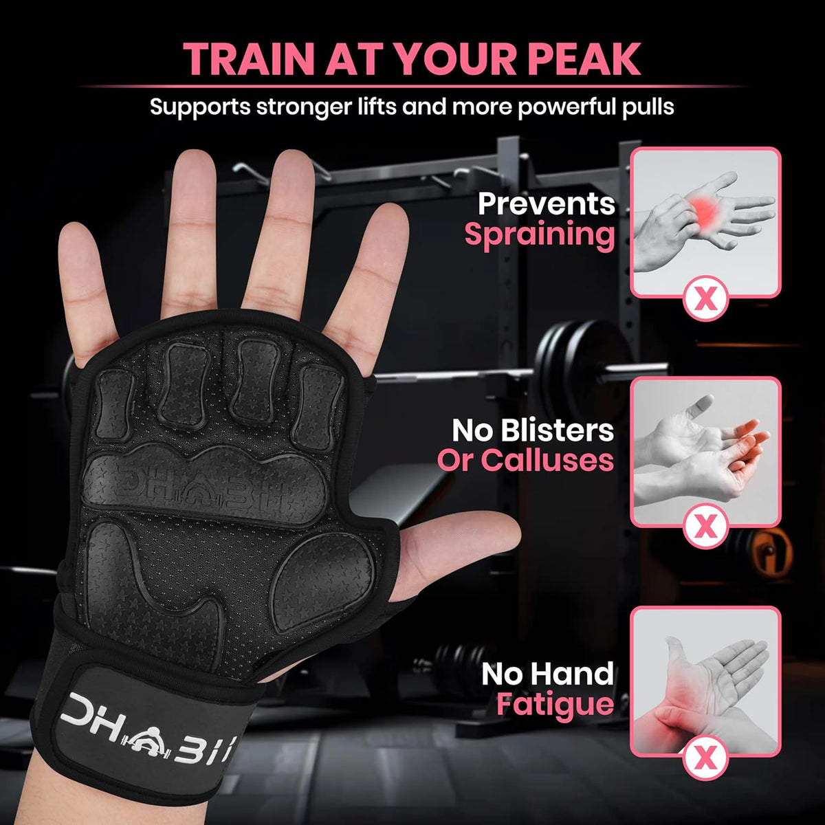 Skiennix Workout Gloves - Smartwatch Compatible Ventilated Gym Gloves with Wrist Wrap Support | Breathable Weight Lifting Gloves for Fitness & Training