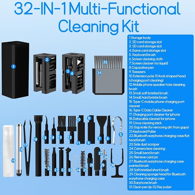 Keyboard Cleaning Kit Laptop Cleaner, All-in-1 Multi-Function Electronic