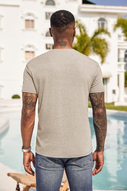 COOFANDY Men Henley Shirts Casual Golf T Shirt Pocket Lightweight Business Classic Tunic Top Coffee