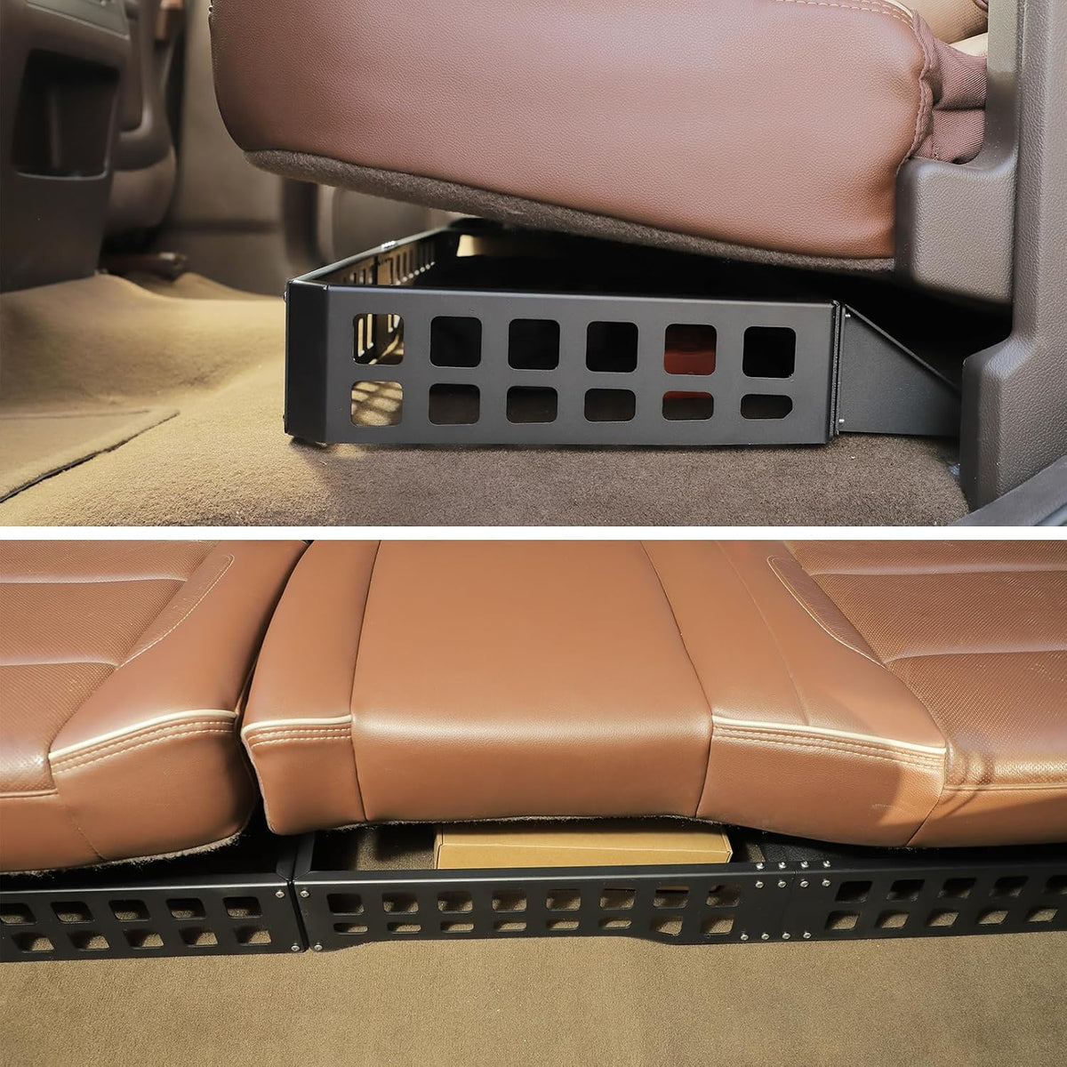 Linskip Under Seat Storage Compatible with 2014-2018 Chevy Silverado & GMC Sierra 1500 & 2015-2019 2500HD 3500HD, Modular Storage Solution with MOLLE Panel for Organized Utility, Underseat Organizer