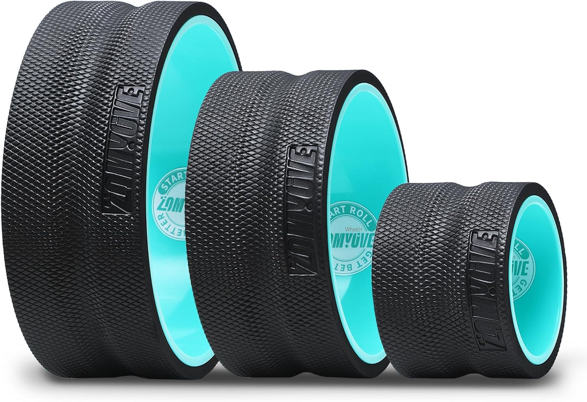 Skiennix Yoga Wheel - 3 Pack Back Roller for Pain Relief & Deep Tissue Massage | Ideal for Stretching
