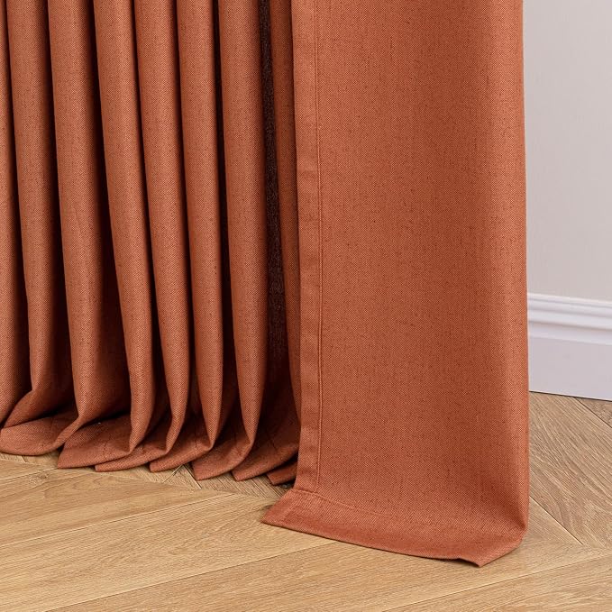 Memory Trained Pinch Pleated Curtains 96 Inches Long, Viral Linen Pinch Pleat