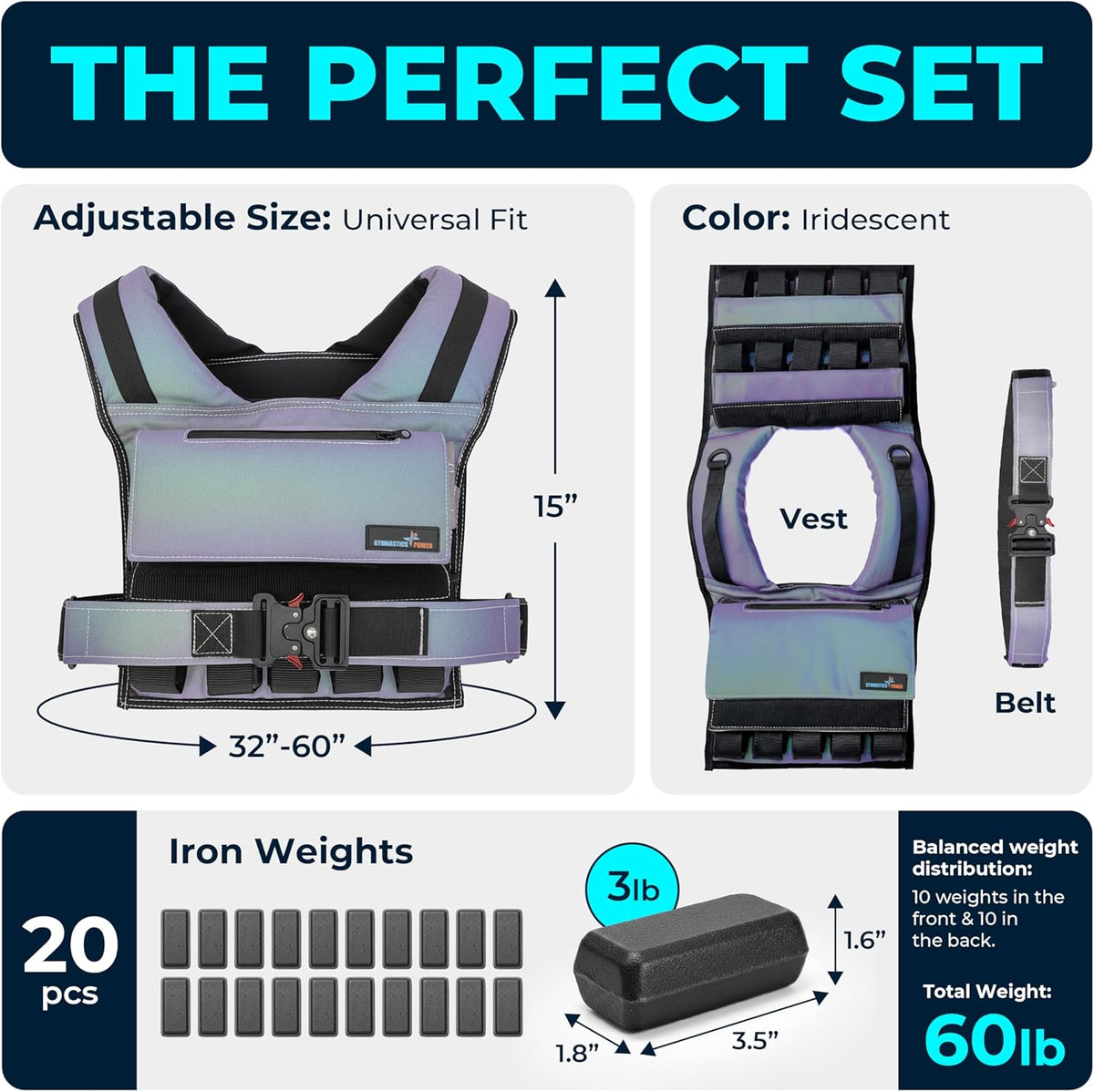 Skiennix Adjustable Weighted Vest - Enhance Fitness & Strength Training for Men and Women | Perfect for Running & Cross Training