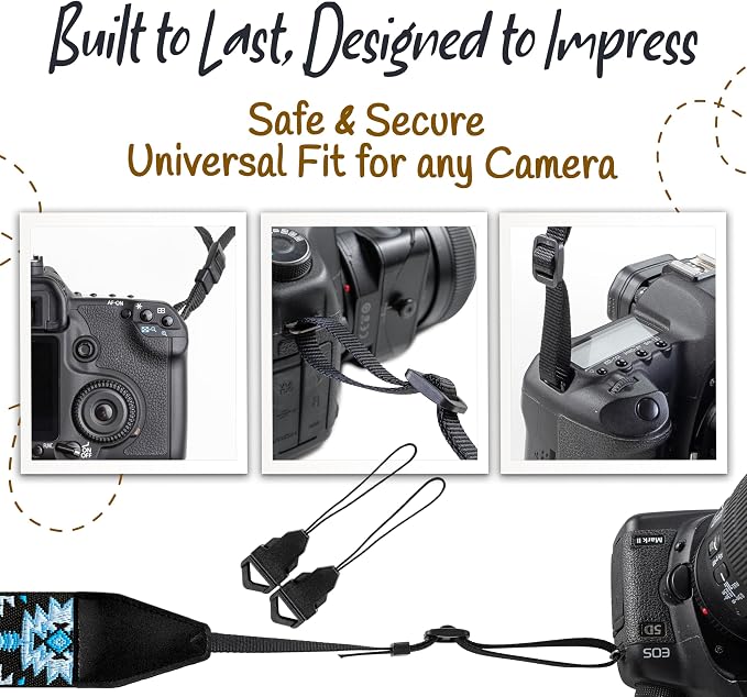 Art Tribute Camera Strap For Photographers Padded Universal Fit Neck Shoulder &