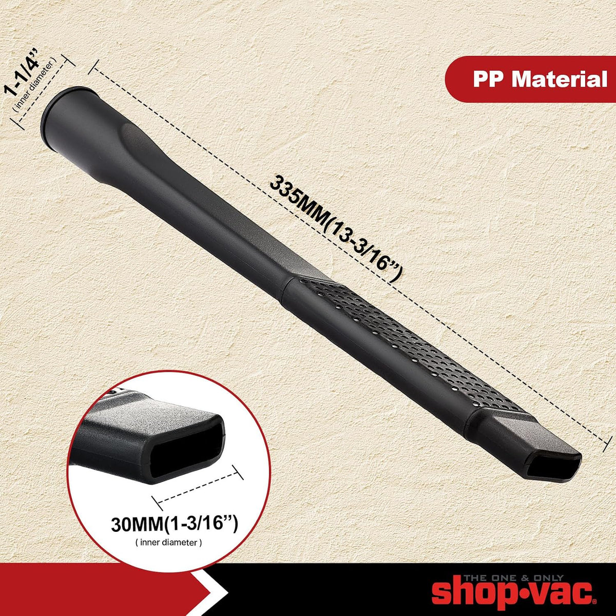 Shop-Vac 2PC 8011848 Car Cleaning Kit, 1-1/4 in. Diameter, Flexible Crevice Tool & Soft Auto Brush