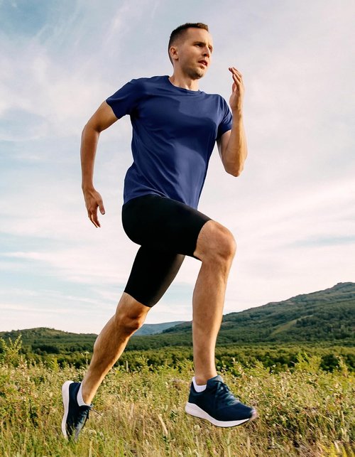 CLOSEMATE Men's Running Socks - Cushioned Ankle Athletic Socks | Breathable Cotton, 6 Pairs