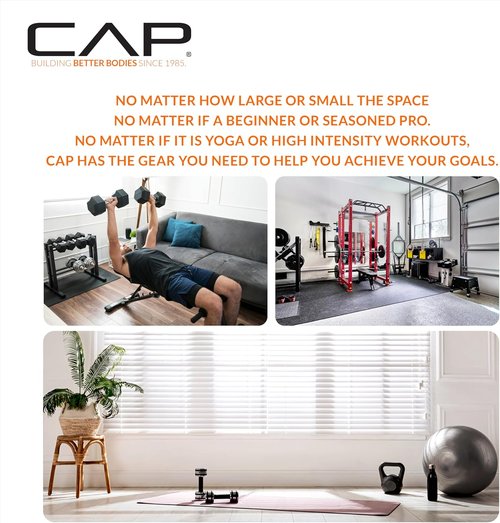 CAP Barbell 150 LB Hex Dumbbell Weight Set - Coated Weights with Vertical Rack | Multiple Options Available