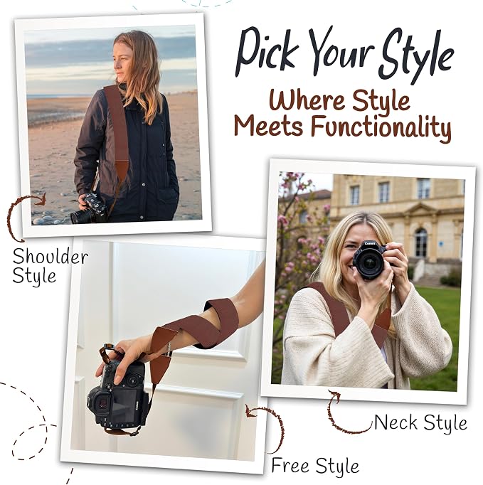 Art Tribute Camera Strap For Photographers Padded Universal Fit Neck Shoulder &