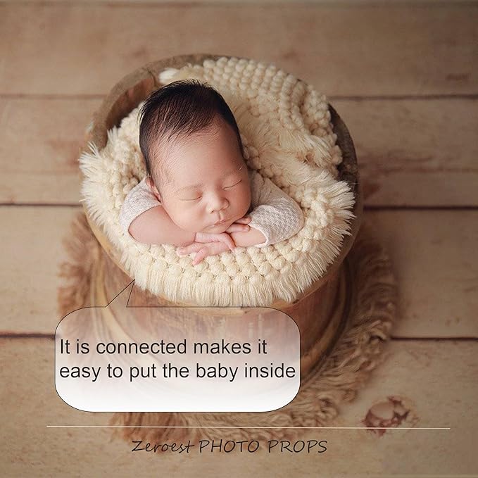 Zeroest Baby Photography Props Basket Braid Wool Wrap Newborn Photo Shoot
