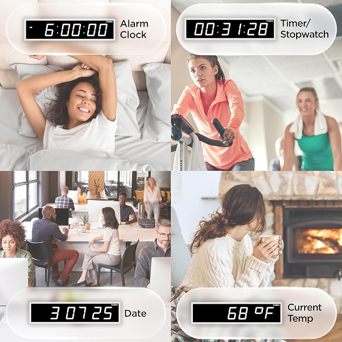 Ivation Huge Oversized 48" Large Digital LED Clock | Big Digital Clock