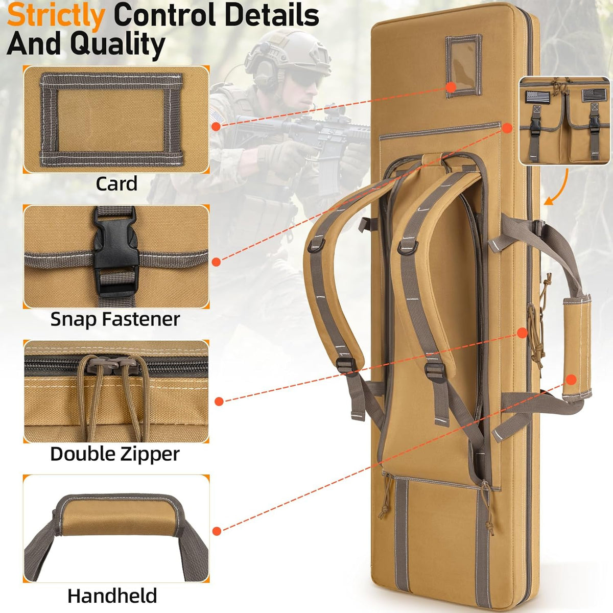 TORIBIO Tactical Double Rifle Case - Soft Gun Bag for Secure Storage & Transport | Fits 32" to 55" Rifles