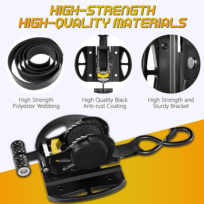 2PCS Retractable Ratchet Straps,Compatible with 2015-2025 2026 Ford F150 Auto Retract Securing Strap,Integral Retractable Tie Down Straps for F250/F350/F450/F550,Retractable Truck Bed Ratchet Straps