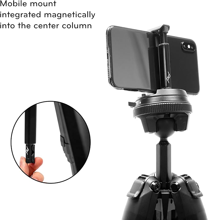 Peak Design Travel Tripod, Carbon Fiber, Compact Design, Quick Setup and