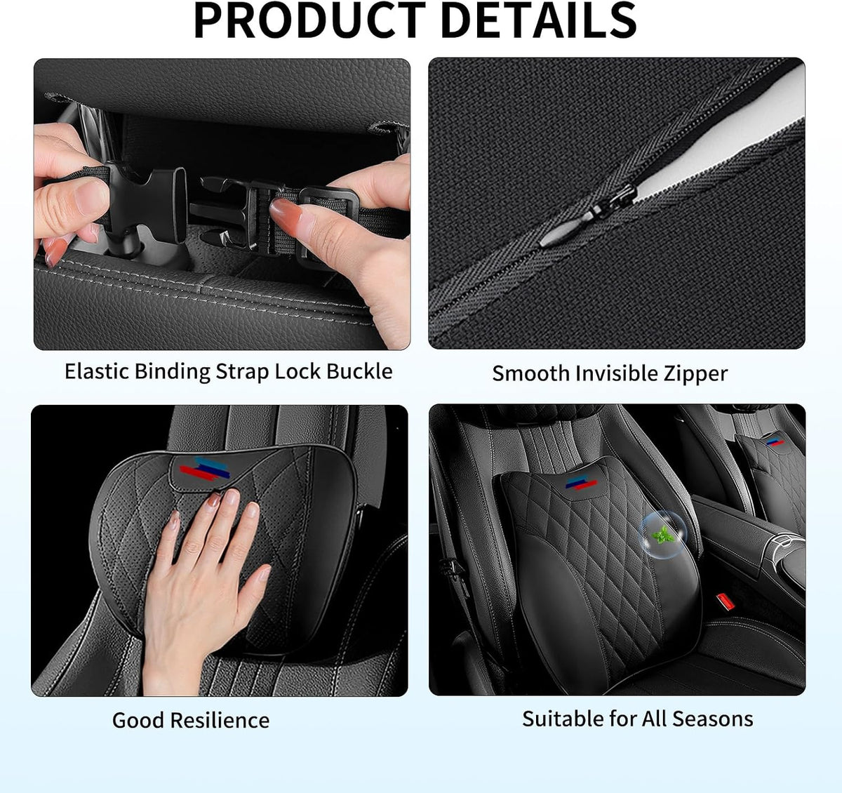 Anti-Stain Nappa Leather Car Neck Pillow for BMW New X3 X5 X2 X4 X1