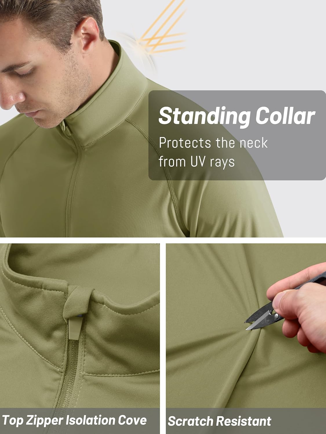 TACVASEN Men's Athletic Long Sleeve Shirts - UPF 50+ Sun Protection | 1/4 Zip Pullover for Outdoor Running
