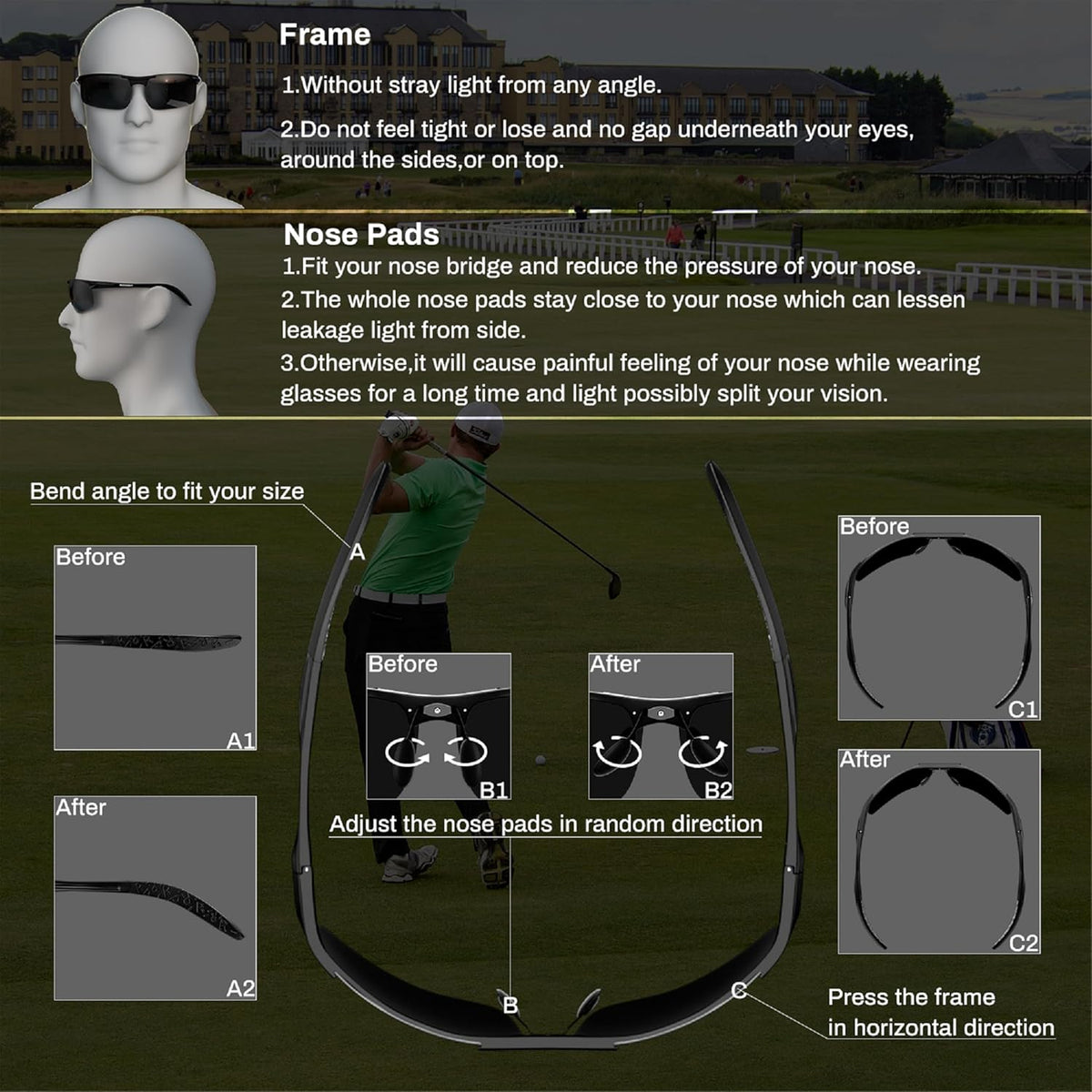 ROCKNIGHT HD Polarized Sunglasses - Ultra-Light UV400 Protection for Golf & Fishing | Outdoor Use