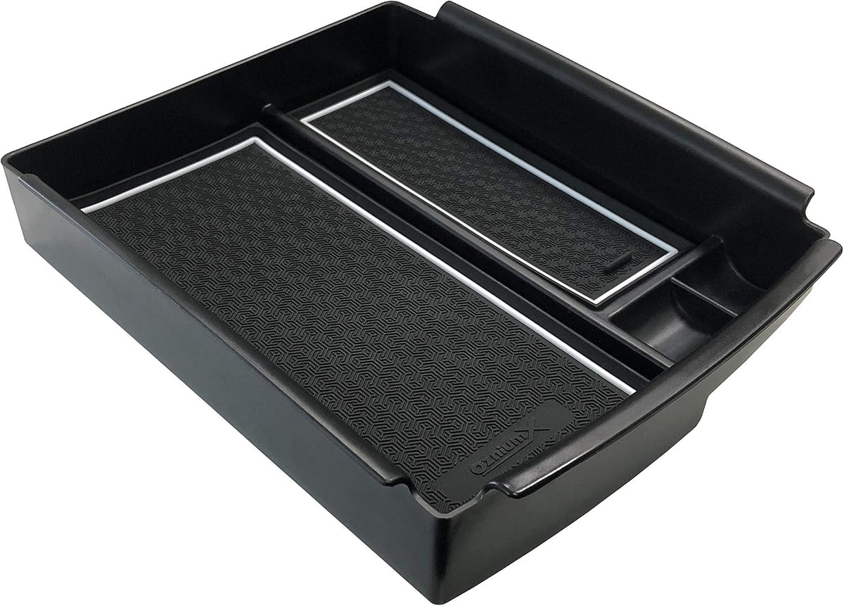 OzniumX Center Console Organizer Storage Box for Tesla Model S/X, White, Custom Upgrade Interior Accessory with Coin and Sunglass Holder, Armrest Box Secondary Storage