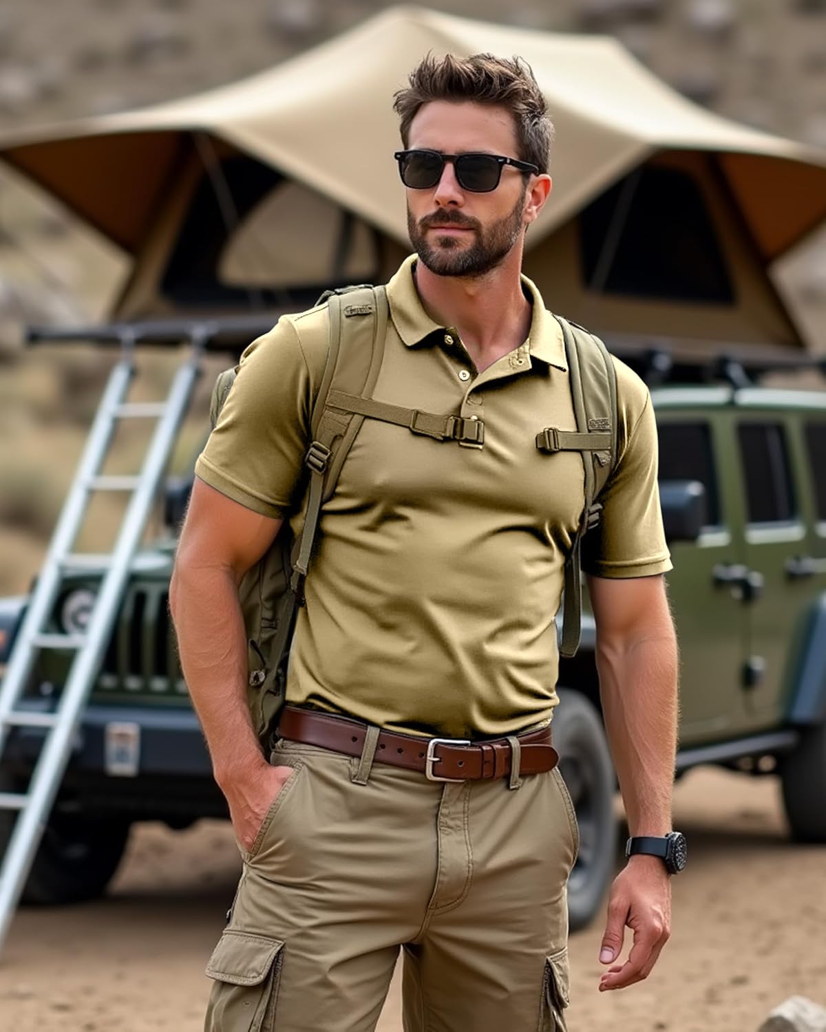 NY Threads Men's Polo Shirt - Quick Dry Tactical Jersey with UPF 50+ Protection | Short Sleeves